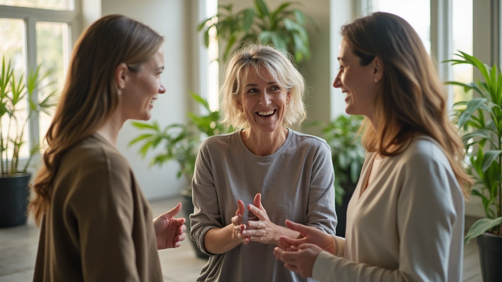 Team van persoonlijke groei coaches in moderne trainingsruimte